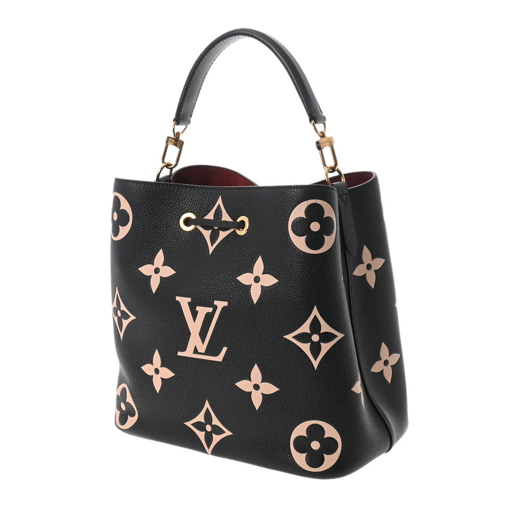 Louis Vuitton Leather Tan NeoNoe Shoulder Empreinte Bag Grained Beige Black